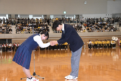 定期戦(対倉敷商業)開・閉会式