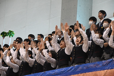 定期戦(対倉敷商業)開・閉会式
