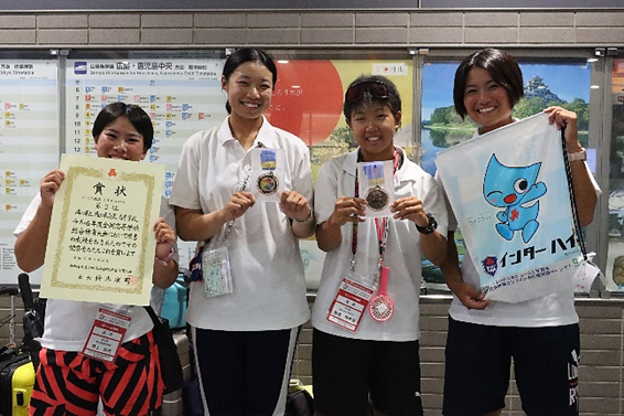 ボート部 インターハイ ローイング女子ダブルスカルで3位に入賞