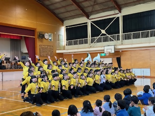 吹奏楽部が岡山市立三勲小学校の芸術鑑賞会で演奏！