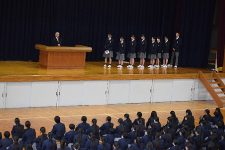 ボート部全国選抜大会の壮行式
