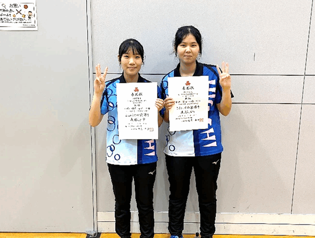 卓球部　新人戦ダブルス３位入賞